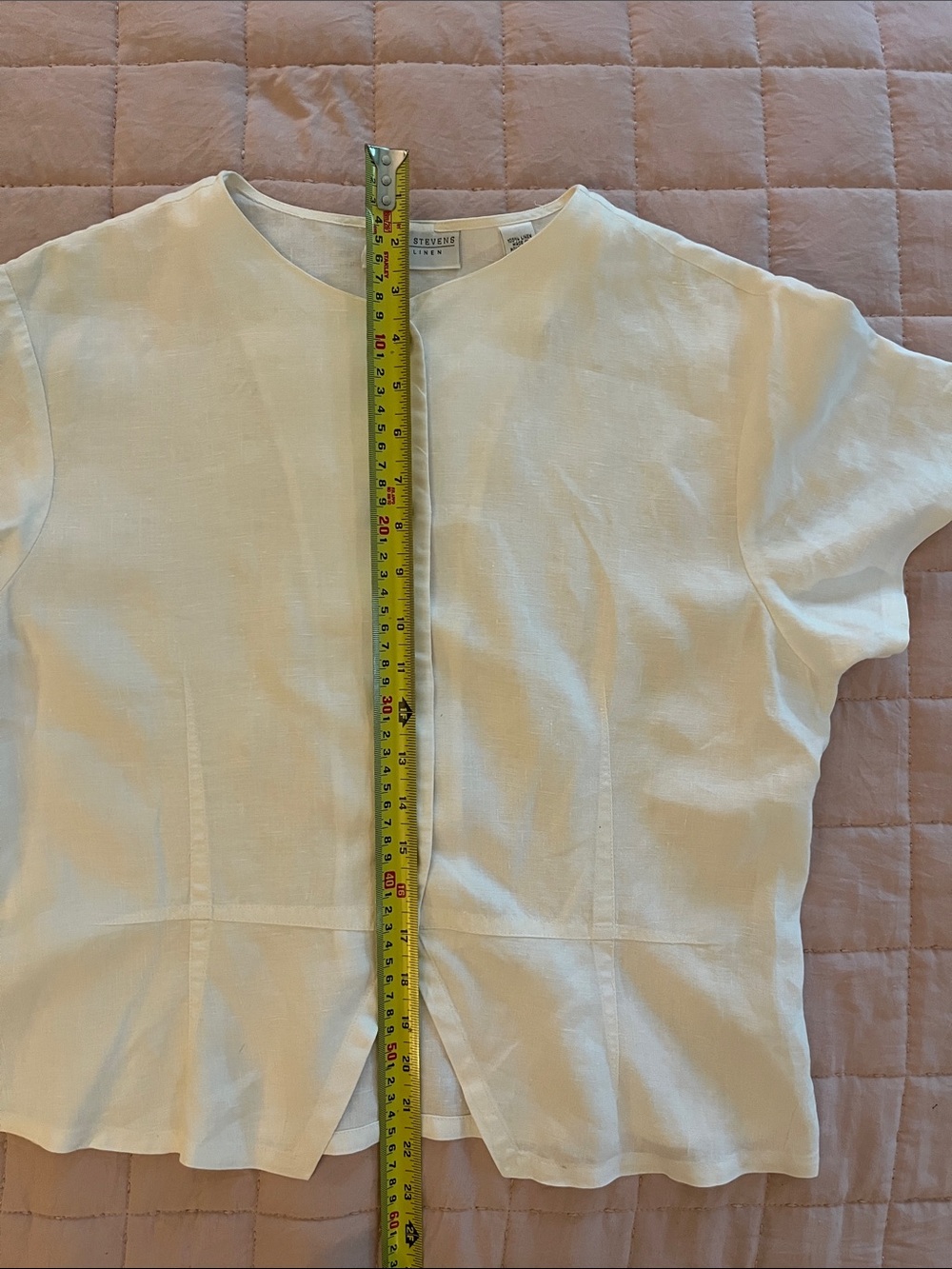 Vintage Valerie Stevens Sz 8 off-white linen top - Picture 8 of 10